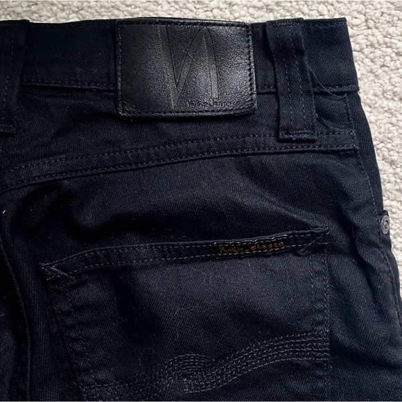 Nudie Jeans Black Pipe Led Clean Slate Organic Cotton 27 waist 30 length - Picture 2 of 7